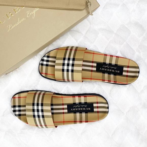 Burberry Other - BUBERRY Men’s check canvas slides